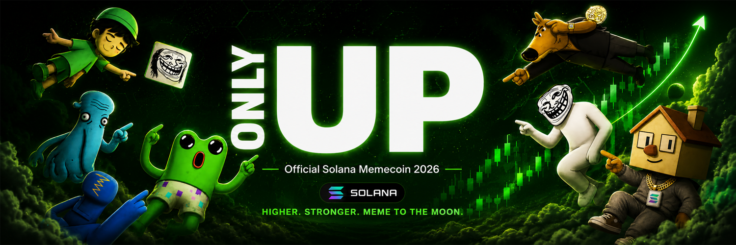 Only Up banner — the full crew pumping charts